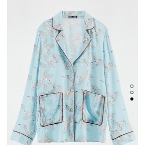 Zara Bird Print Pjyama style shirt